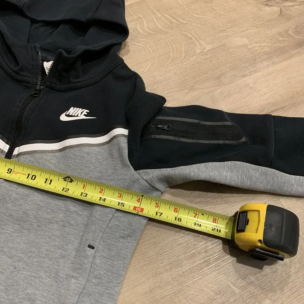 Nike Sportswear Tech Fleece Full Zip Hoodie Sweatshirt Youth Boys Medium M Gray